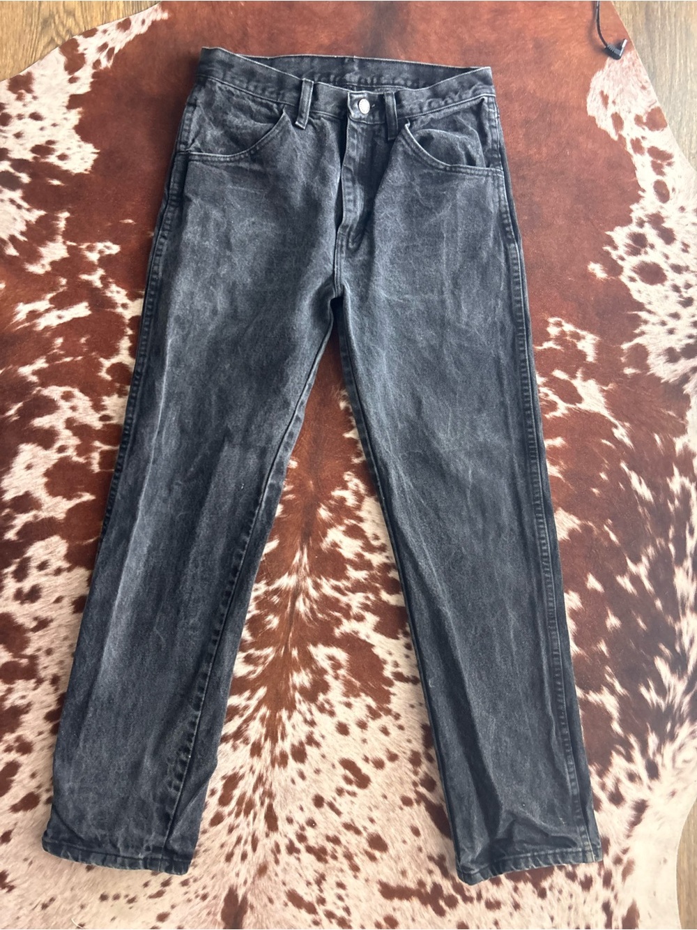 Vintage Rustler Men's Washed Black Jeans